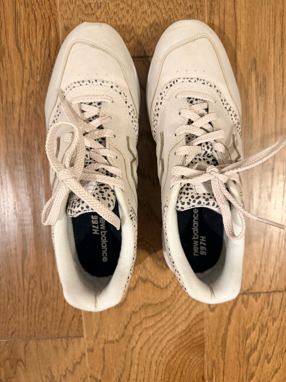 New Balance Women's Cream and Gold Accent Sneakers - Picture 3 of 5